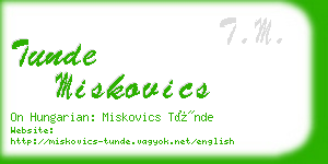 tunde miskovics business card